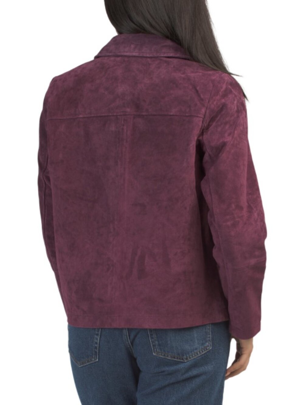 NVLT Bordeaux Suede Trucker Jacket - Picture 2 of 2